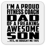 Proud Fitness Coach Dad Of Awesome Son - Drink Coaster