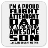 Proud Flight Attendant Dad Of Awesome Son - Drink Coaster