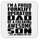 Proud Forklift Operator Dad Of Awesome Son - Drink Coaster