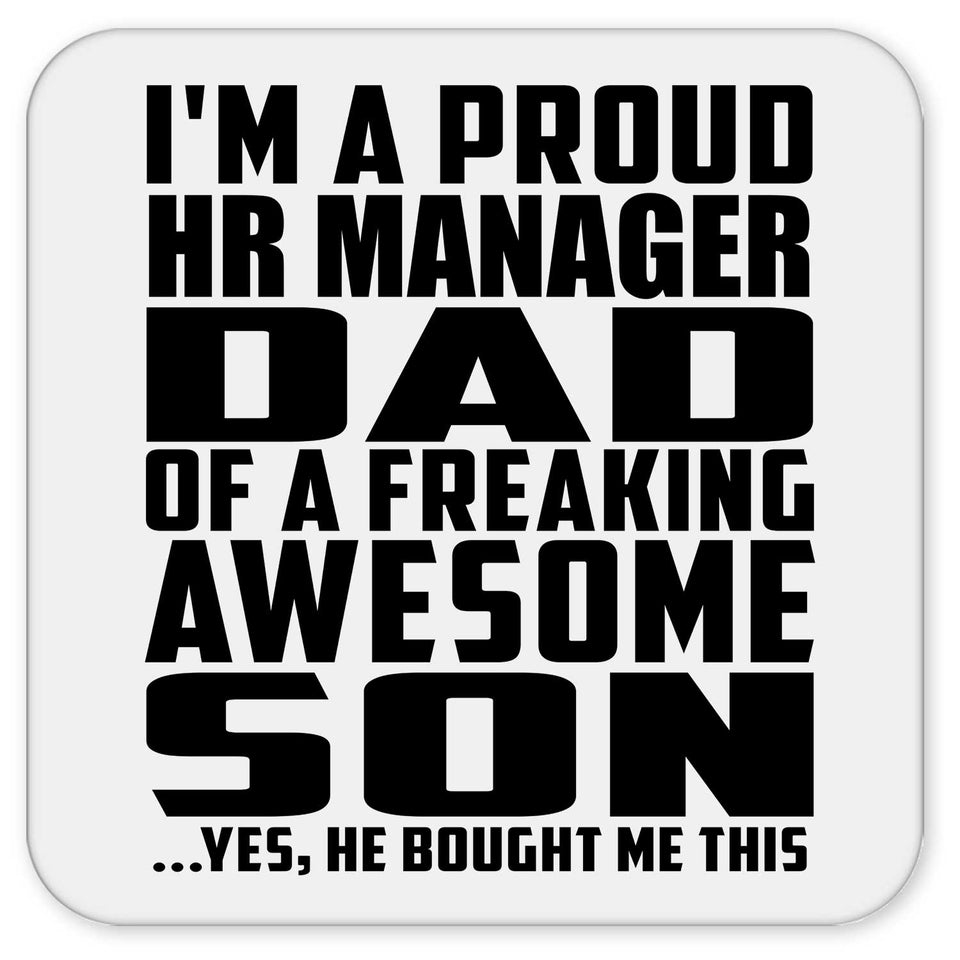 Proud HR Manager Dad Of Awesome Son - Drink Coaster