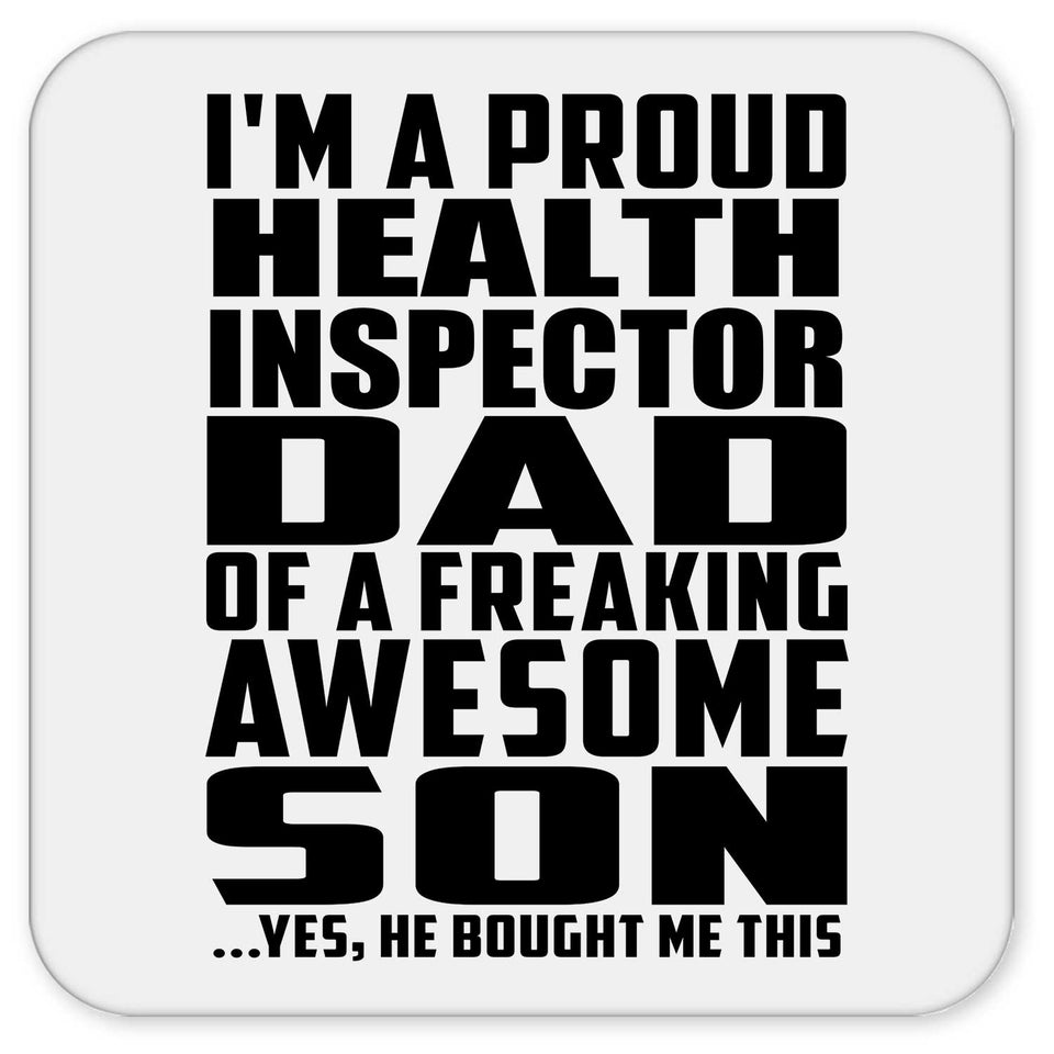 Proud Health Inspector Dad Of Awesome Son - Drink Coaster
