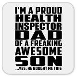 Proud Health Inspector Dad Of Awesome Son - Drink Coaster