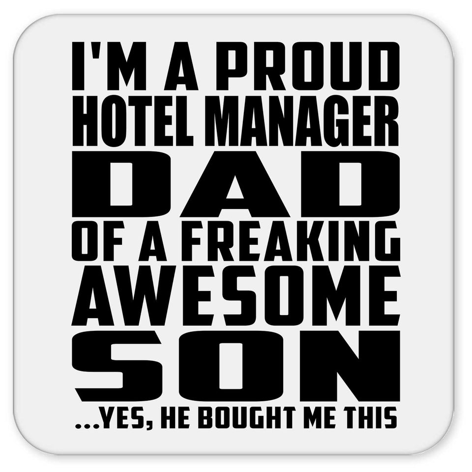 Proud Hotel Manager Dad Of Awesome Son - Drink Coaster