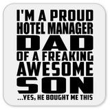 Proud Hotel Manager Dad Of Awesome Son - Drink Coaster