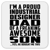 Proud Industrial Designer Dad Of Awesome Son - Drink Coaster
