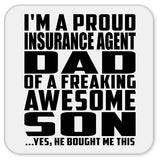 Proud Insurance Agent Dad Of Awesome Son - Drink Coaster