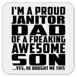 Proud Janitor Dad Of Awesome Son - Drink Coaster