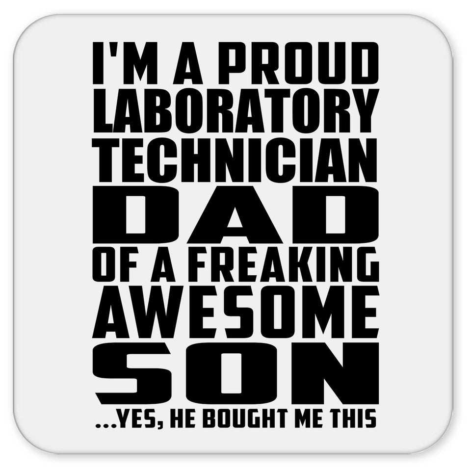 Proud Laboratory Technician Dad Of Awesome Son - Drink Coaster