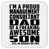 Proud Management Consultant Dad Of Awesome Son - Drink Coaster