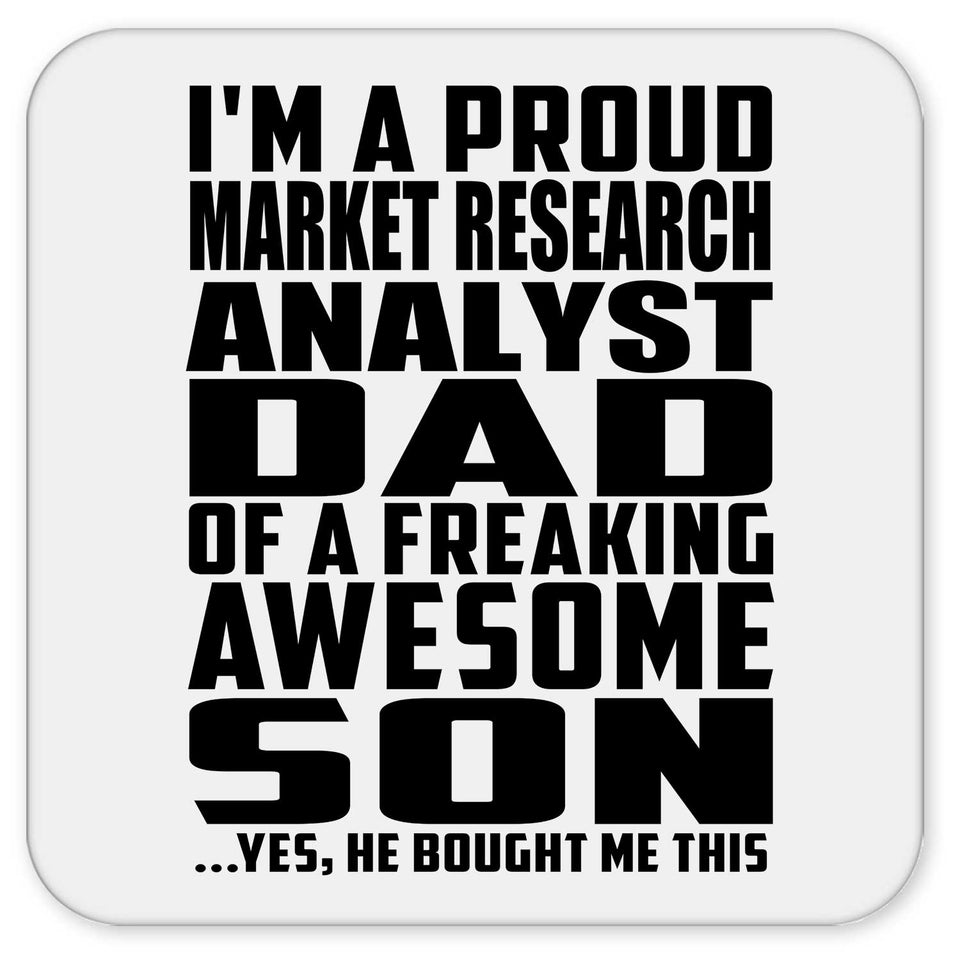 Proud Market Research Analyst Dad Of Awesome Son - Drink Coaster