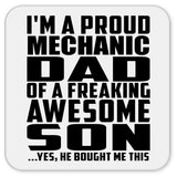 Proud Mechanic Dad Of Awesome Son - Drink Coaster