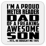 Proud Meter Reader Dad Of Awesome Son - Drink Coaster