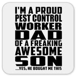 Proud Pest Control Worker Dad Of Awesome Son - Drink Coaster