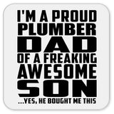 Proud Plumber Dad Of Awesome Son - Drink Coaster