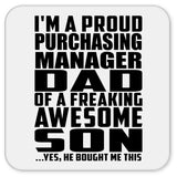 Proud Purchasing Manager Dad Of Awesome Son - Drink Coaster
