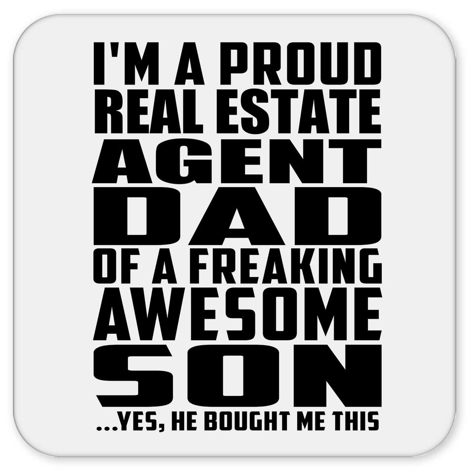 Proud Real Estate Agent Dad Of Awesome Son - Drink Coaster