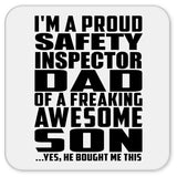 Proud Safety Inspector Dad Of Awesome Son - Drink Coaster