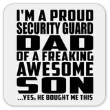 Proud Security Guard Dad Of Awesome Son - Drink Coaster
