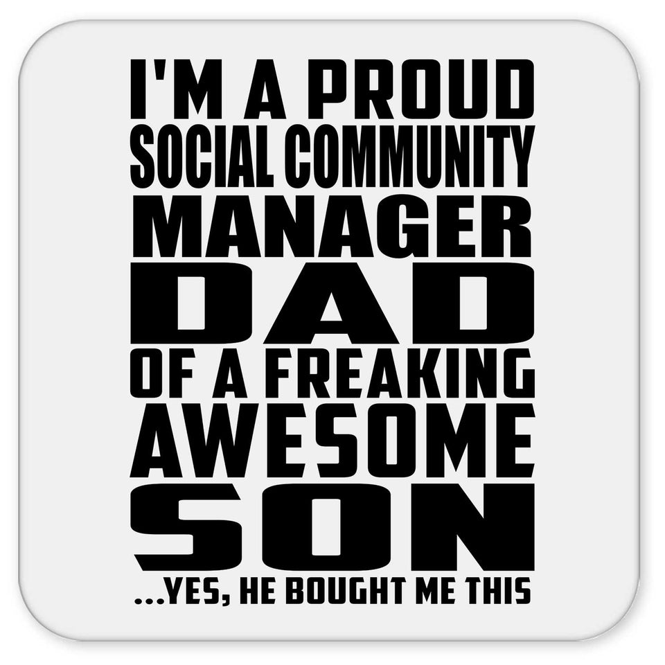 Proud Social Community Manager Dad Of Awesome Son - Drink Coaster