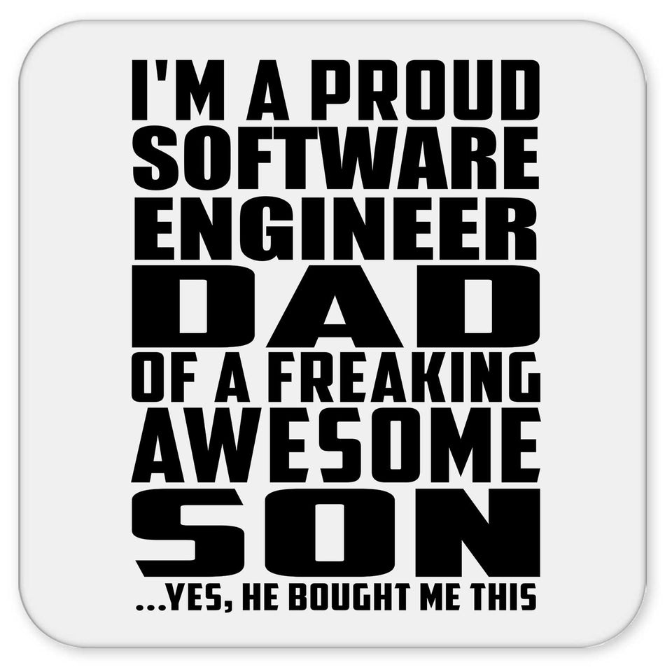 Proud Software Engineer Dad Of Awesome Son - Drink Coaster
