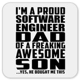 Proud Software Engineer Dad Of Awesome Son - Drink Coaster