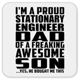 Proud Stationary Engineer Dad Of Awesome Son - Drink Coaster