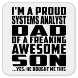 Proud Systems Analyst Dad Of Awesome Son - Drink Coaster