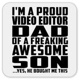 Proud Video Editor Dad Of Awesome Son - Drink Coaster