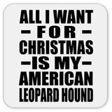All I Want For Christmas Is My American Leopard Hound - Drink Coaster
