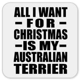 All I Want For Christmas Is My Australian Terrier - Drink Coaster