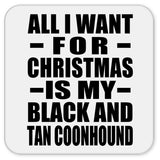 All I Want For Christmas Is My Black And Tan Coonhound - Drink Coaster
