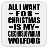 All I Want For Christmas Is My Czechoslovakian Wolfdog - Drink Coaster