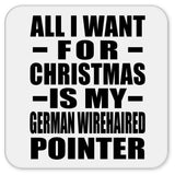 All I Want For Christmas Is My German Wirehaired Pointer - Drink Coaster