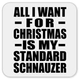 All I Want For Christmas Is My Standard Schnauzer - Drink Coaster