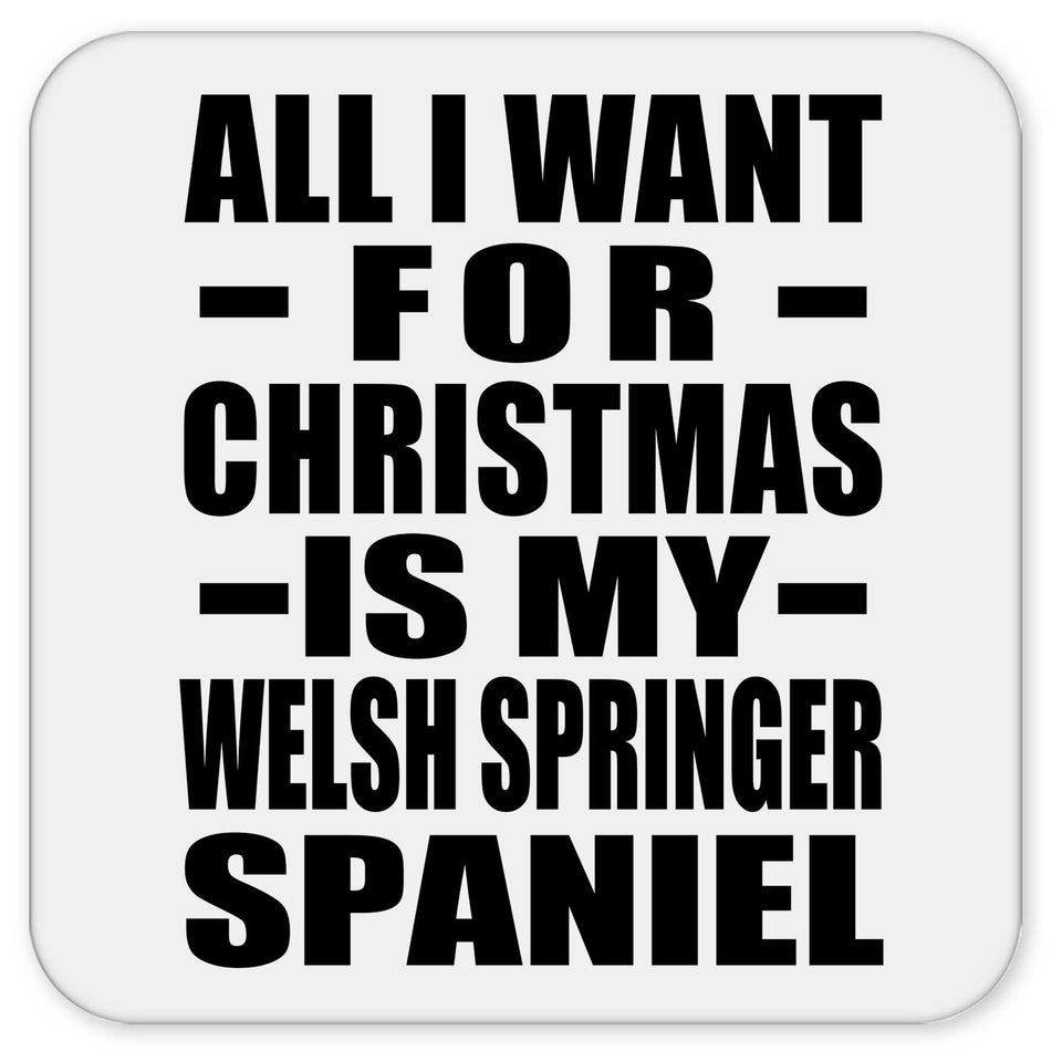 All I Want For Christmas Is My Welsh Springer Spaniel - Drink Coaster