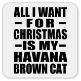 All I Want For Christmas Is My Havana Brown Cat - Drink Coaster