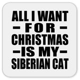 All I Want For Christmas Is My Siberian Cat - Drink Coaster