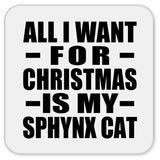 All I Want For Christmas Is My Sphynx Cat - Drink Coaster