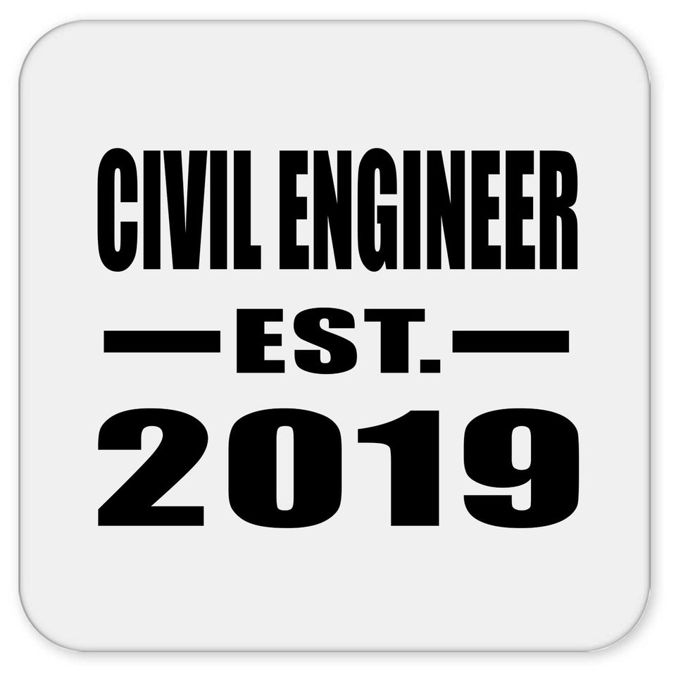 Civil Engineer Established EST. 2019 - Drink Coaster