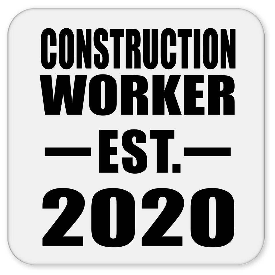 Construction Worker Established EST. 2020 - Drink Coaster