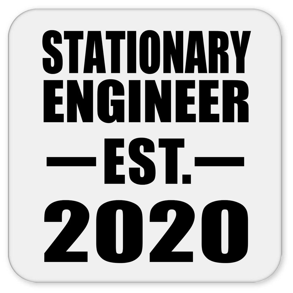 Stationary Engineer Established EST. 2020 - Drink Coaster