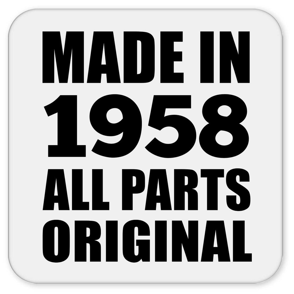 66th Birthday Made in 1958 All Parts Original - Drink Coaster
