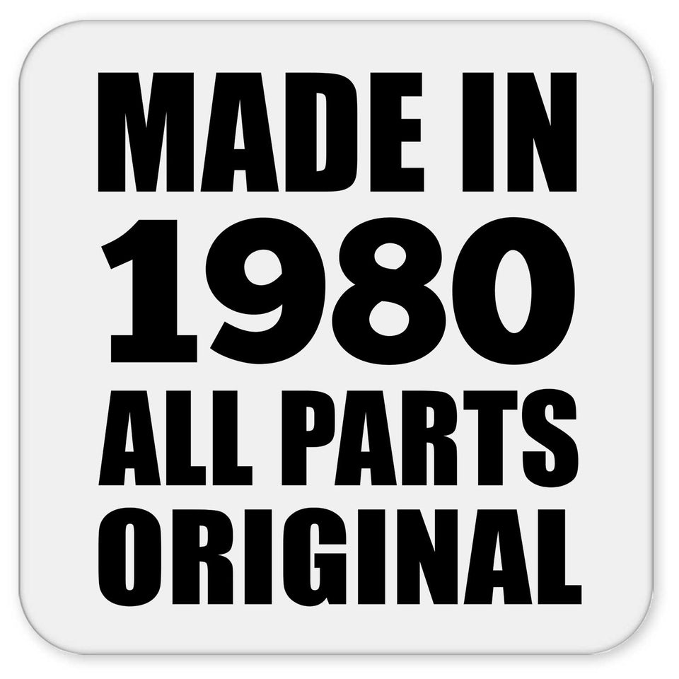 44th Birthday Made in 1980 All Parts Original - Drink Coaster