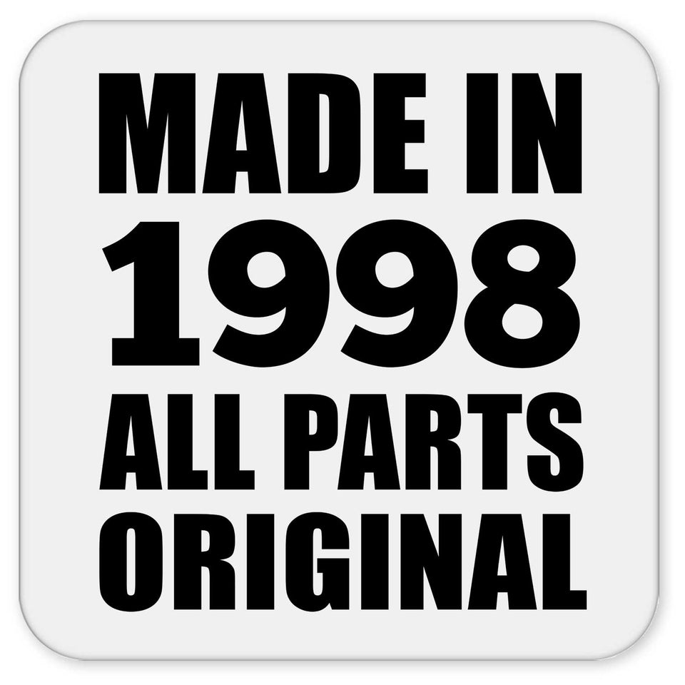 26th Birthday Made in 1998 All Parts Original - Drink Coaster