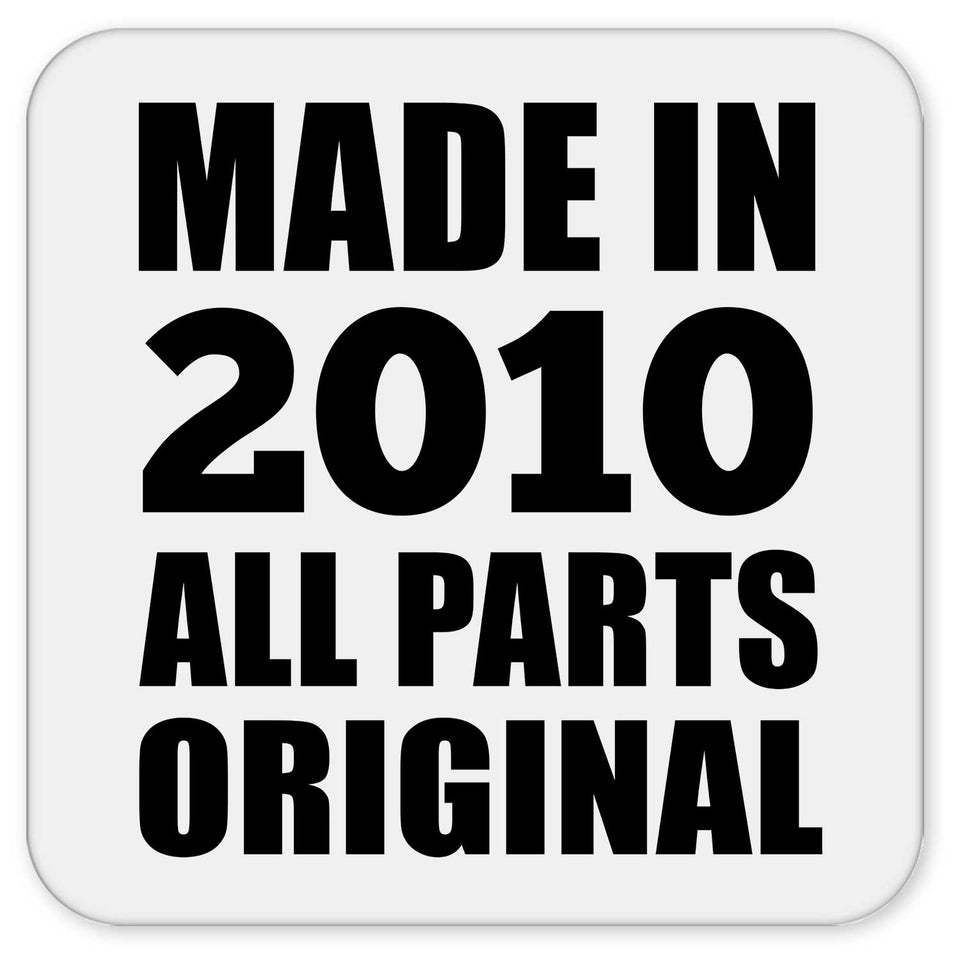 14th Birthday Made in 2010 All Parts Original - Drink Coaster