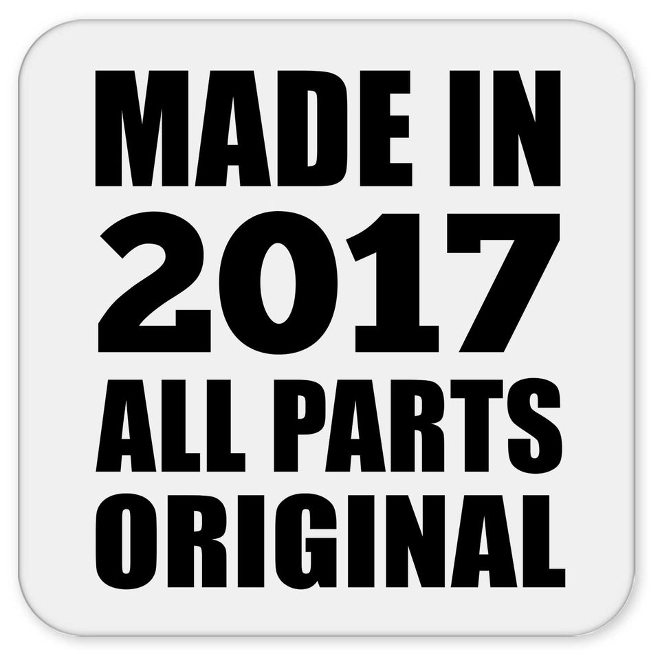 7th Birthday Made in 2017 All Parts Original - Drink Coaster