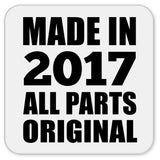 7th Birthday Made in 2017 All Parts Original - Drink Coaster
