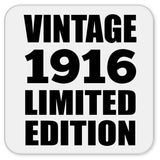 108th Birthday Vintage 1916 Limited Edition - Drink Coaster