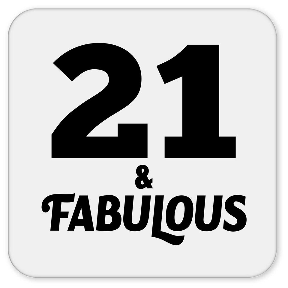 21st Birthday 21 & Fabulous - Drink Coaster