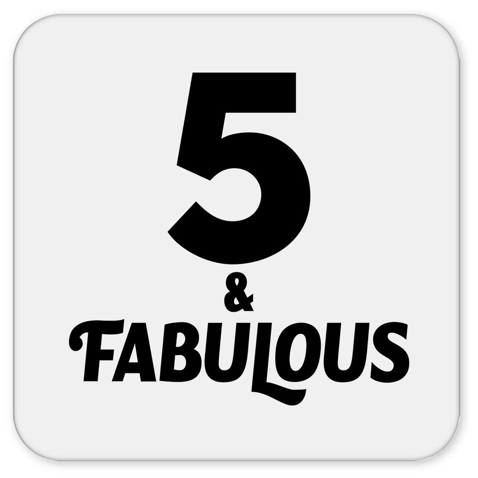 5th Birthday 5 & Fabulous - Drink Coaster